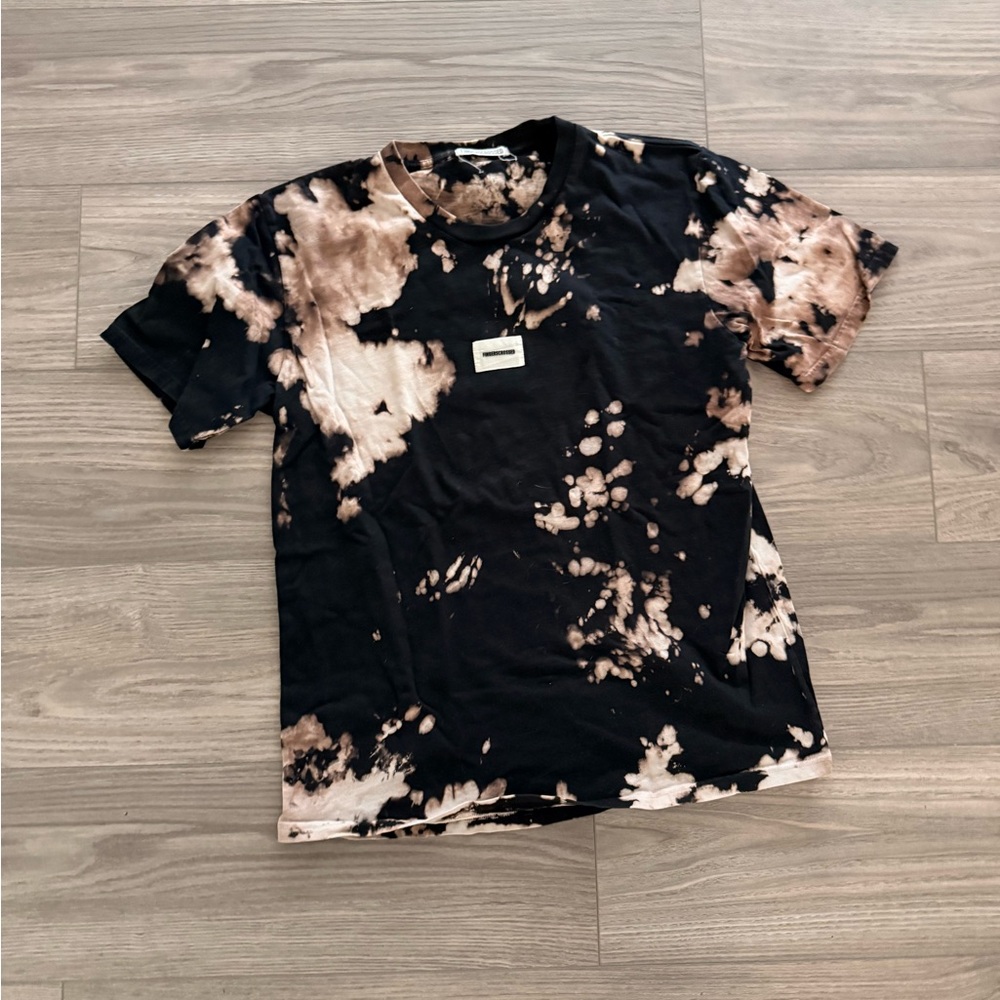 Men's Black and Tan Tie-Dye T-Shirt